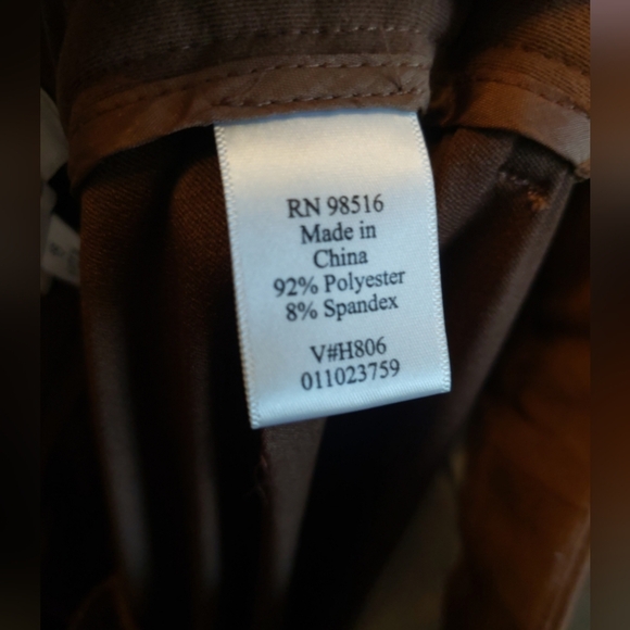 Ponte Knit Brown Straight Leg Trousers Dress Pants Stretch Minimalist 16 Euc - Picture 5 of 5